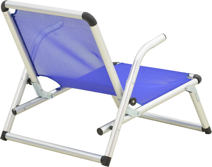 Karrige plazhi Plazo, alumin-textilene, ngjyrë argjendi-blu, 55x70x59cm