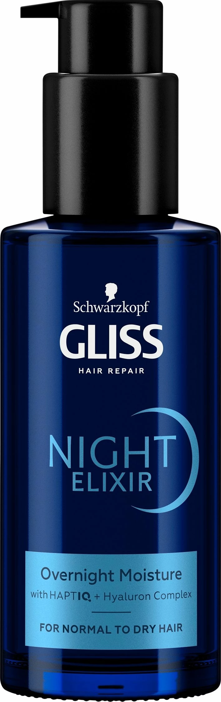 Trajtim nate për flokë Schwarzkopf Gliss Night Elixir Moisture 100ml, hidratues/ushqyes, për flokë normalë dhe të thatë, me pompë