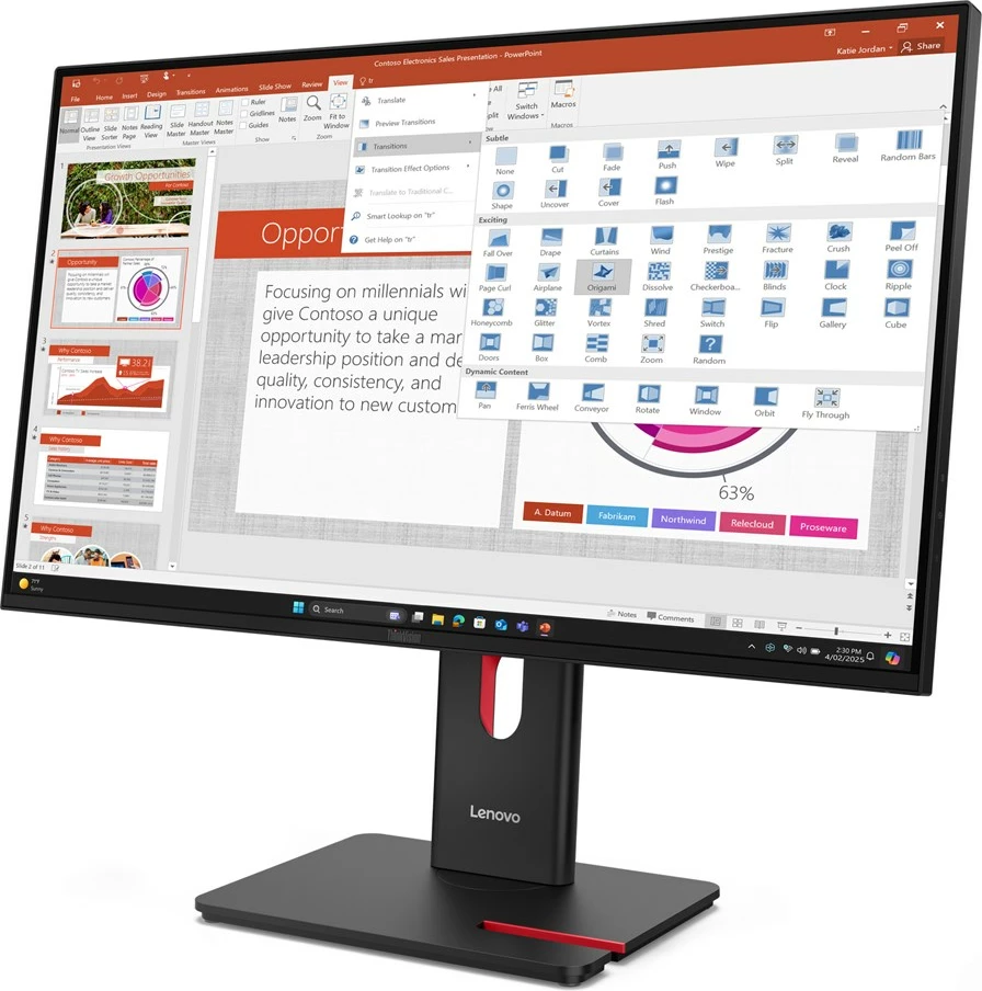 Monitor Lenovo ThinkVision T27-40, 27", Full HD, LED, i zi