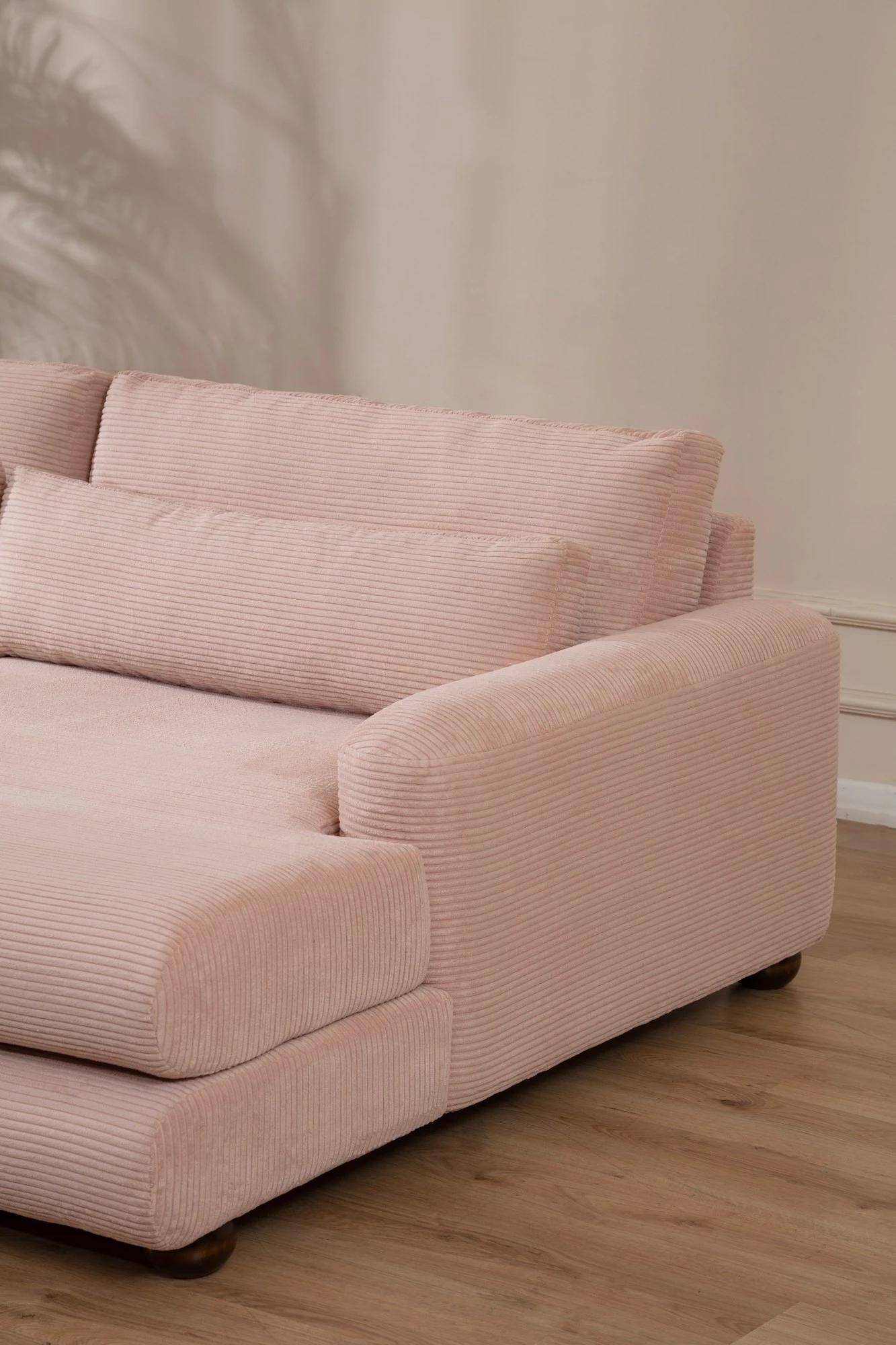 Këndare Atelier del Sofa, këndore e djathtë, ngjyrë rozë, River Corner (L2-Chl)