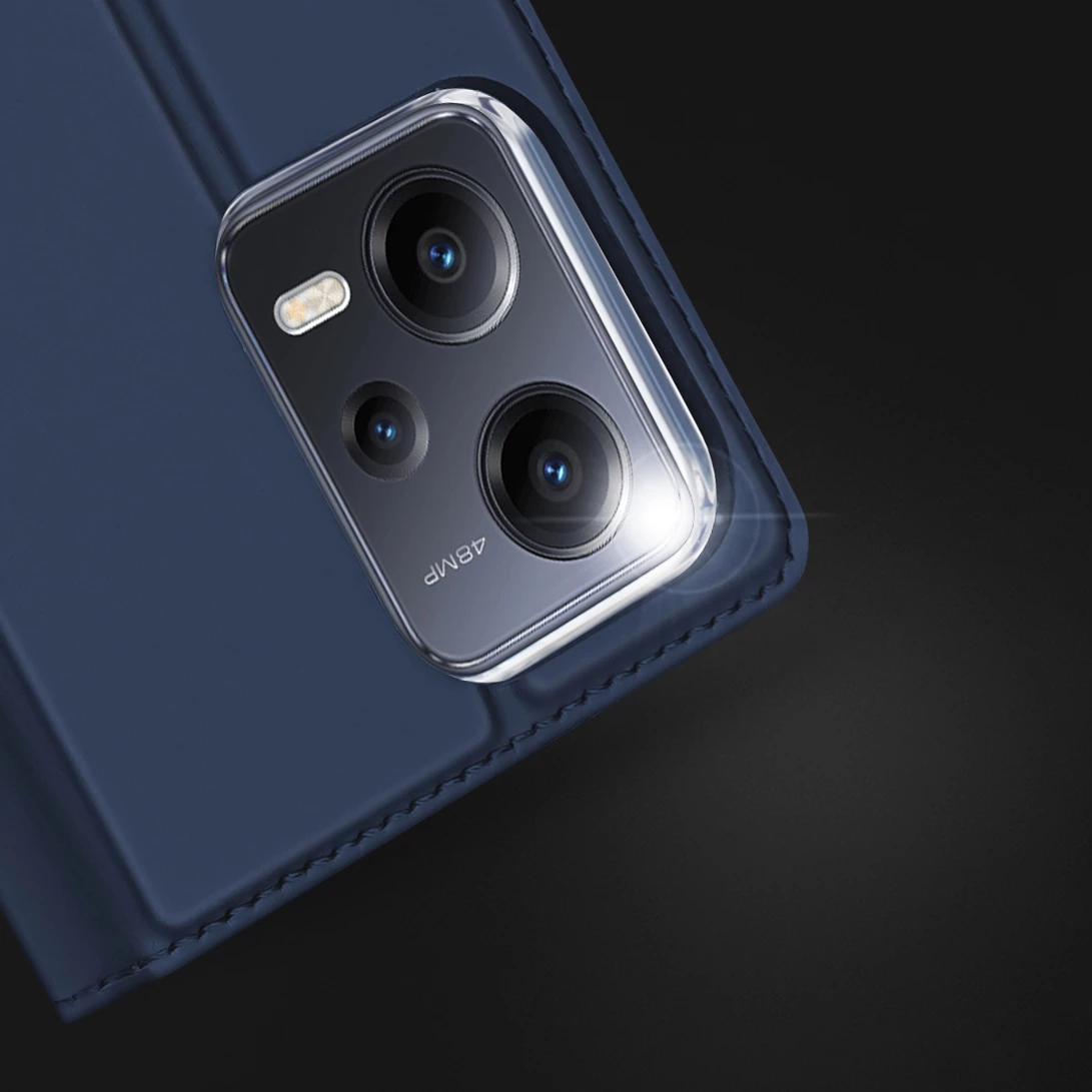 Mbështjellës Dux Ducis Skin Pro për Xiaomi Redmi Note 12 Pro+, me kapak, xhep për kartelë, funksion stand, kaltër