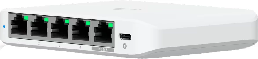 Switch UBIQUITI UniFi Switch Flex Mini 2.5G, 5x RJ-45, PoE, i bardhë