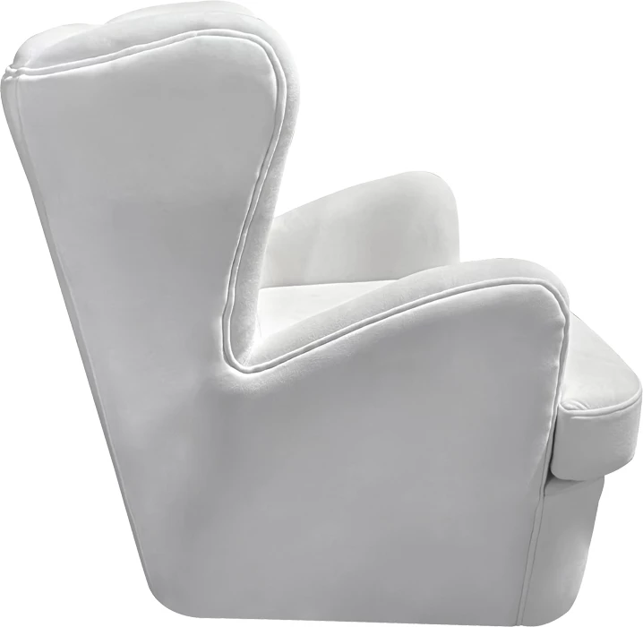 Fotel Regalo kadife, ngjyrë e bardhë, 75x88x85cm