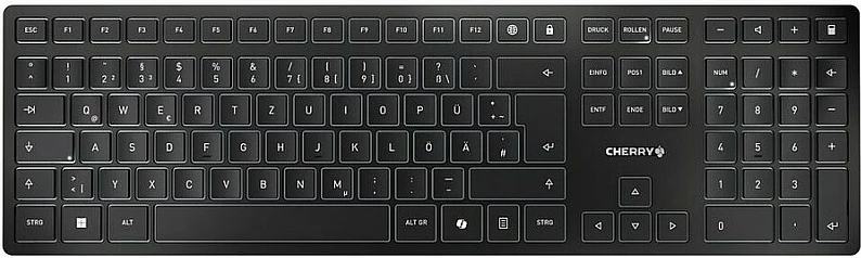 Tastierë wireless Cherry KW 9100 SLIM, full-size, Bluetooth/USB Type-C, e zezë