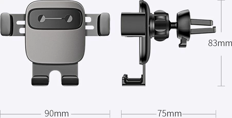 Mbajtëse telefoni për makinë Baseus Cube SUYL-FK01, Gravity, për grilë ventilimi, 4.7-6.5", e zezë