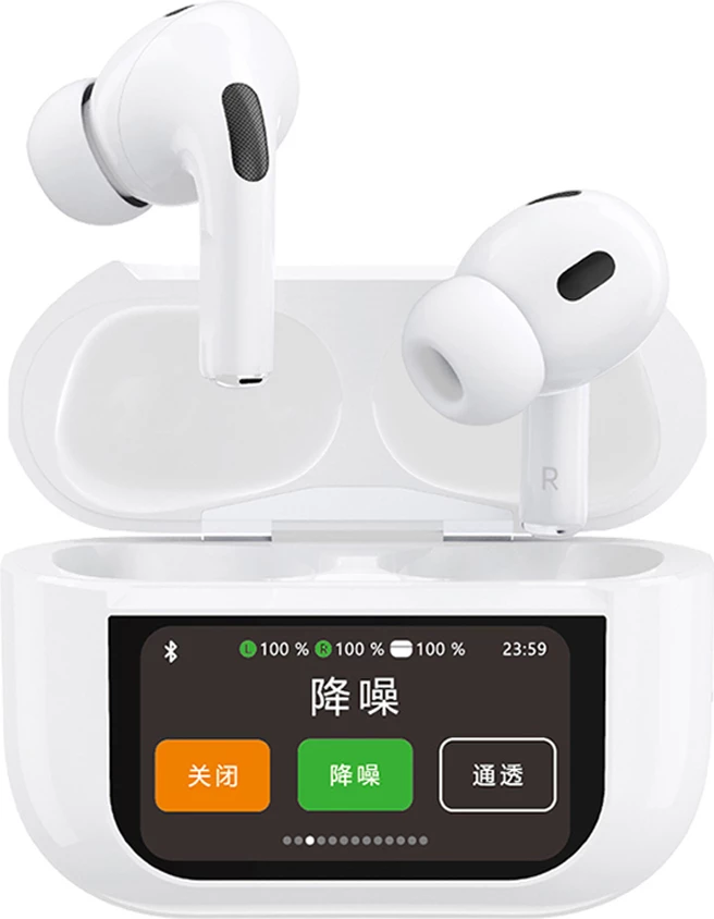 Kufje Dudao U19 TWS, Bluetooth 5.3, ANC, me ekran LED, të bardha