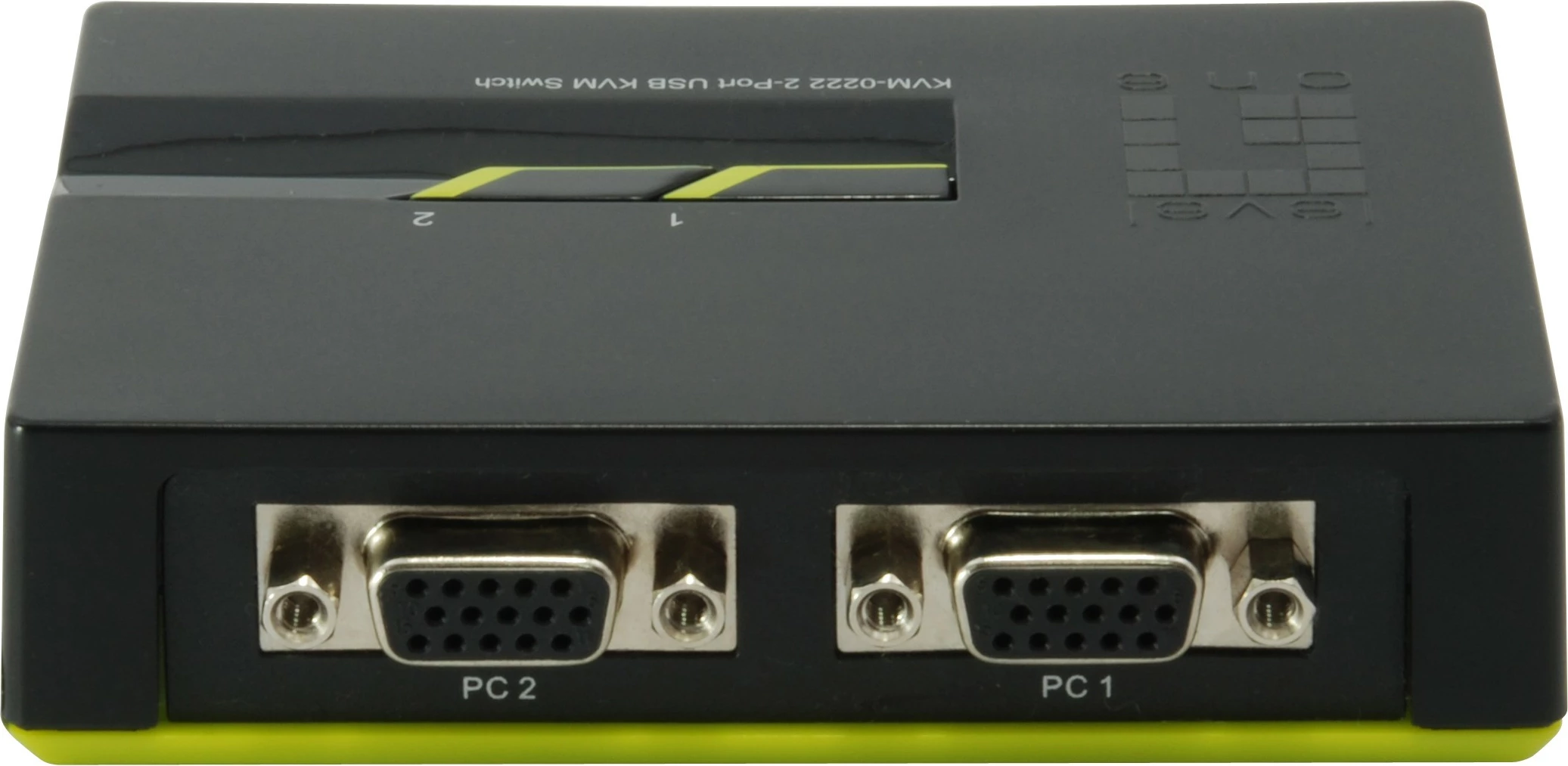 Switch KVM LevelOne 2-Port USB VGA, 2048 x 1536 pixels, Ngjyrë e zezë, e gjelbër