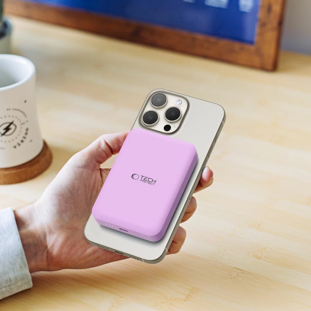 Powerbank Tech-Protect LifeMag PB11 10000mAh, MagSafe, Rozë