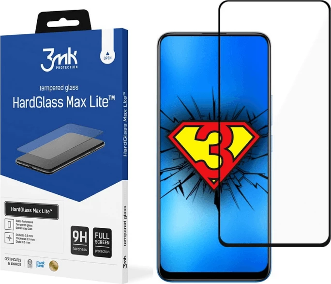 Xham mbrojtës 3MK HardGlass Max Lite për Realme 10 4G, full screen, 9H