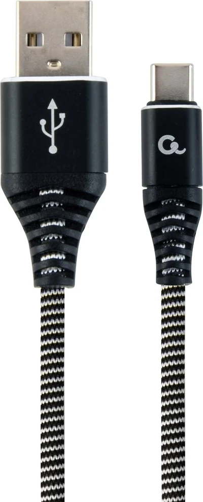 Kabllo USB Gembird CC, type-A&C, 2m, e zezë/ e bardhë