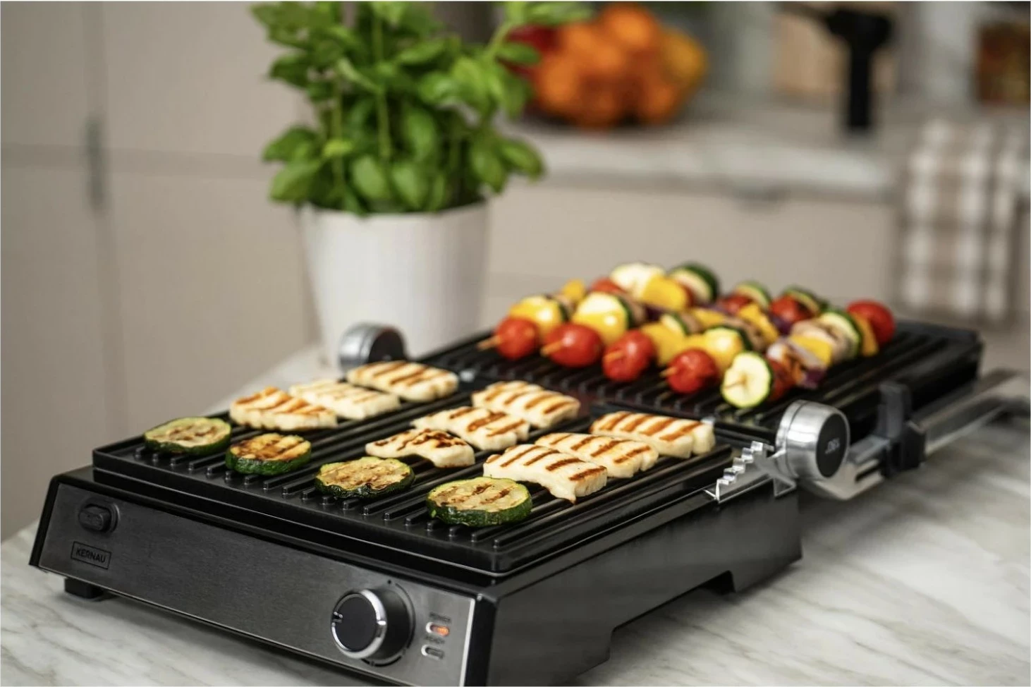 Grill kontakti Kernau KSG 251, pllaka qeramike, inox, argjendtë