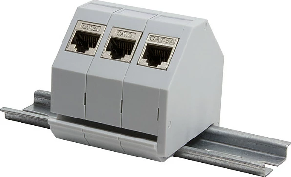 Adapter shinë DIN LogiLink për module Keystone, i grumbullueshëm, gri