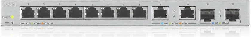 Switch Zyxel XGS1210-12, 8 porta 1Gbps, 2 porta 2.5Gbps, 2 SFP+ 10G
