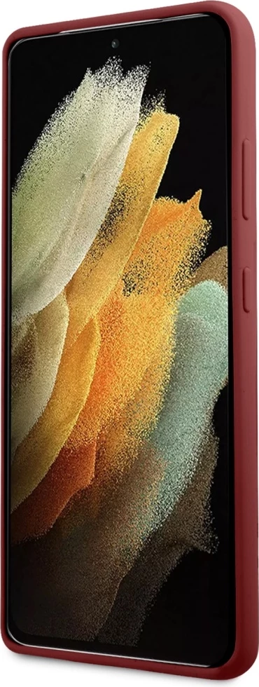 Mbështjellës Mercedes Silicone Line për Samsung Galaxy S21 Ultra, silikon/TPU, i kuq 5