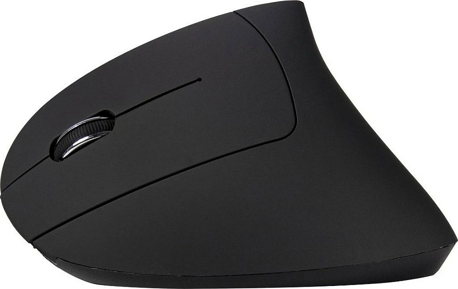 Maus vertikal wireless Inter-Tech KM-206L, majtak, 1600 DPI, USB nano, zi/bardhë