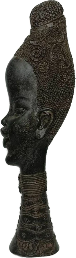 Figurë dekorative Jabari, polirezine, ngjyrë e zezë-kafe, 13x6x43 cm