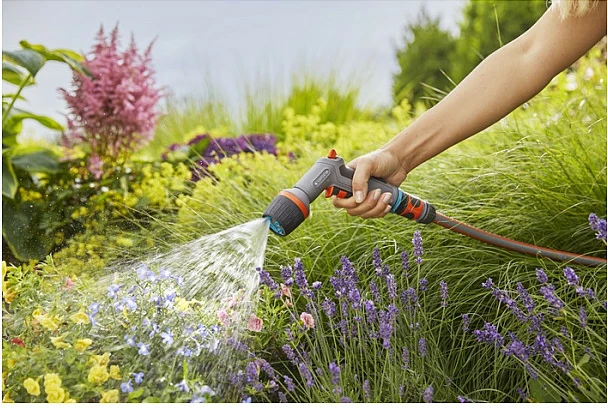 Pistoletë spërkatëse uji GARDENA Comfort Multi, për kopsht, gri/zezë/portokalli