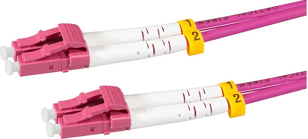 Kablë fiber optike LogiLink OM4, Duplex LC/UPC-LC/UPC, 3 m, e blinduar, vjollcë