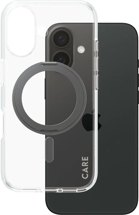 Mbështjellës PanzerGlass CARE Case, iPhone 16, MagSAFE, Kickstand, transparent