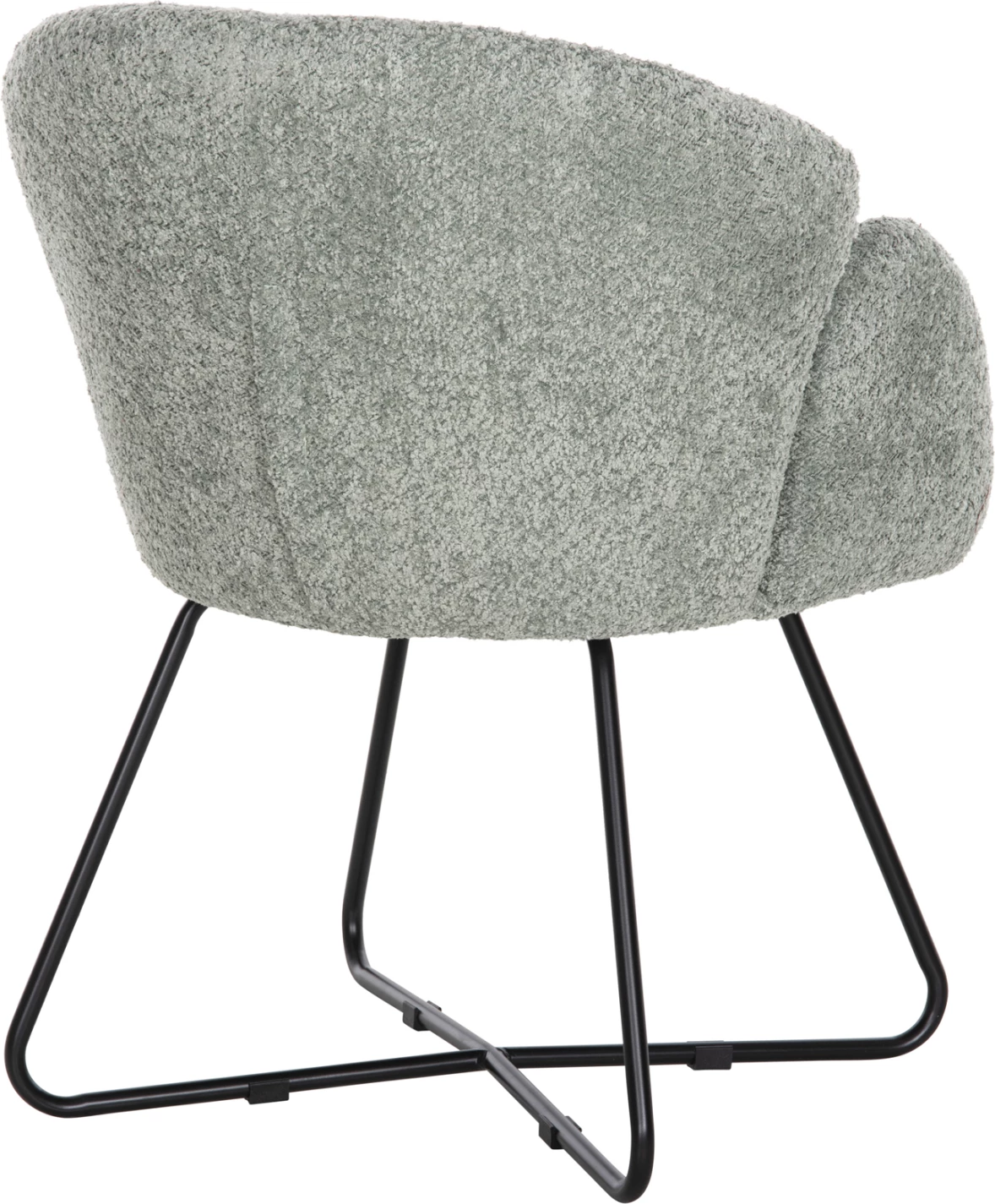 Karrige e rehatshme HARNIS FH9603.05, ngjyrë fistik, bazë metalike e zezë, 59.5x64x77H cm