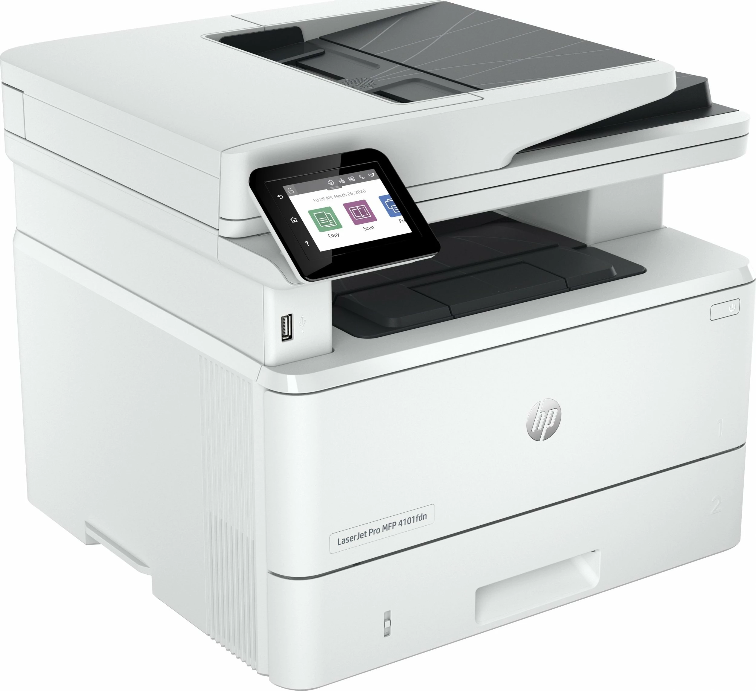 Printer multifunksional HP LaserJet Pro 4102FDN (2Z623F) A4, mono, 40 ppm, duplex, Wi-Fi/Bluetooth, 512MB, e bardhë