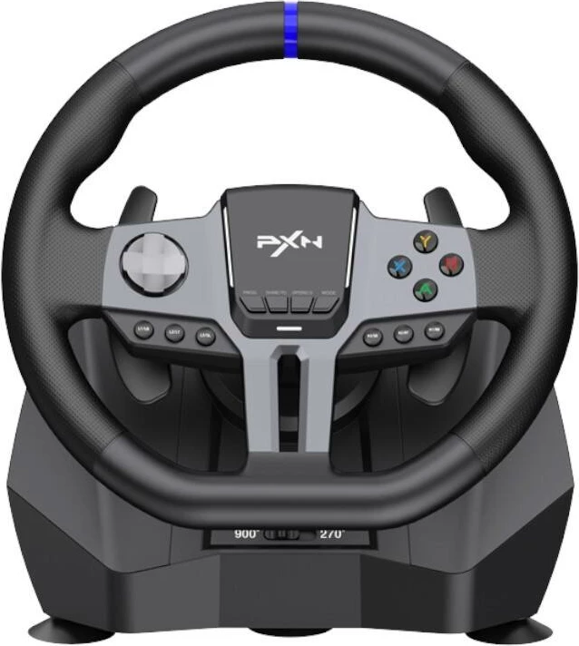 Timon gaming PXN V9 Gen2 me pedale dhe marsh, për PC/PS3/PS4/XBOX/SWITCH, i zi