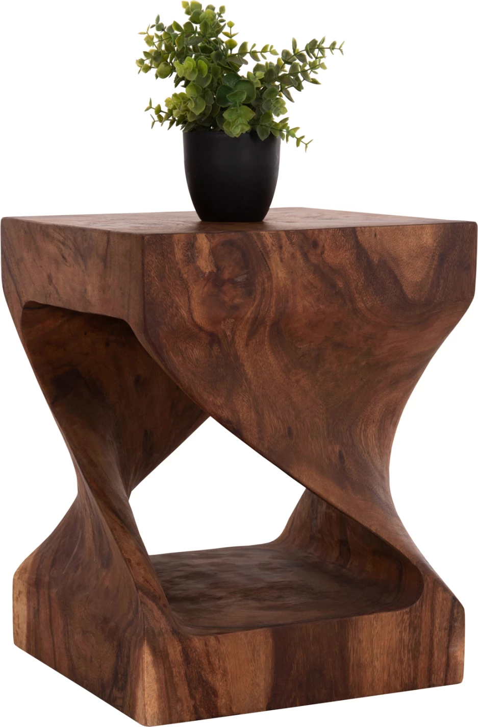 Karrige për bar GEBO, dru suar, ngjyrë natyrale e errët, katrore, 35x35x45cm