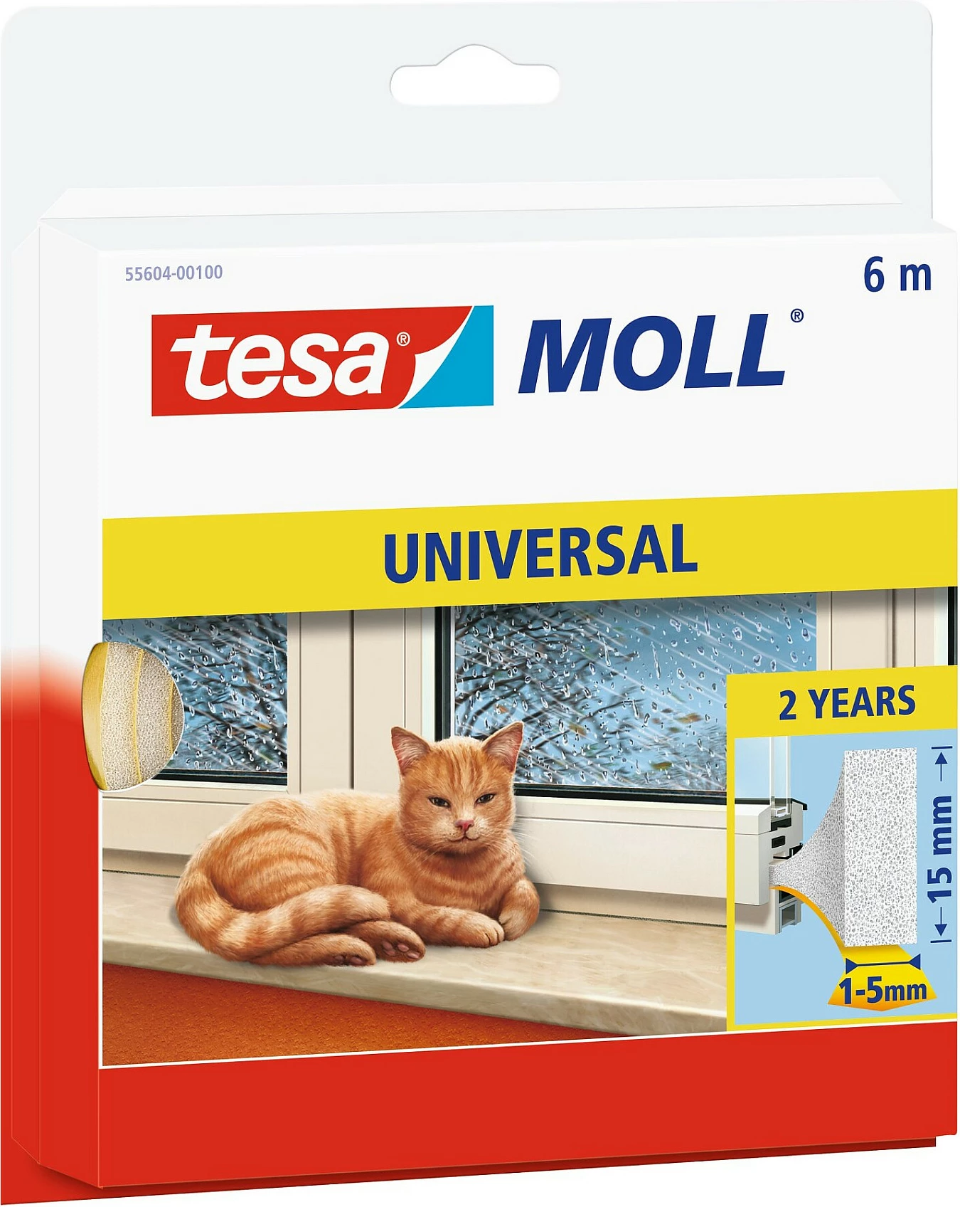 Shirit vulosës tesa MOLL Universal, 9 mm x 6 m, i bardhë