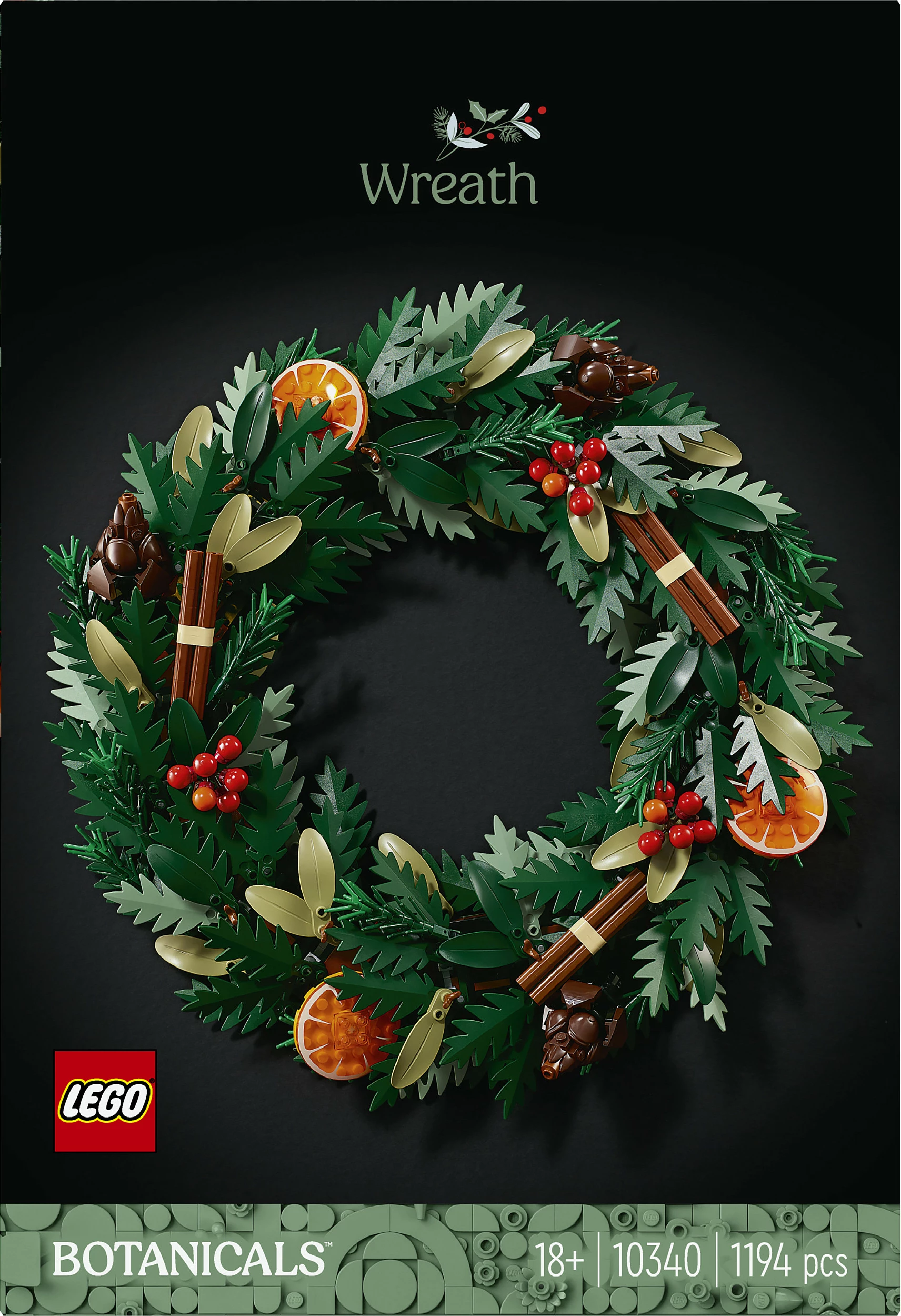 Set LEGO Art Weihnachtskranz, Botanical Collection, 1194 pjesë