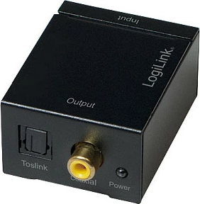 Konvertues audio LogiLink, analog në digital SPDIF/COAX, i zi
