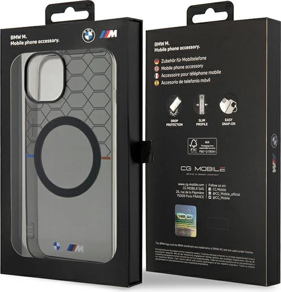 Mbështjellës BMW Pattern MagSafe për iPhone 14 6.1", Gri