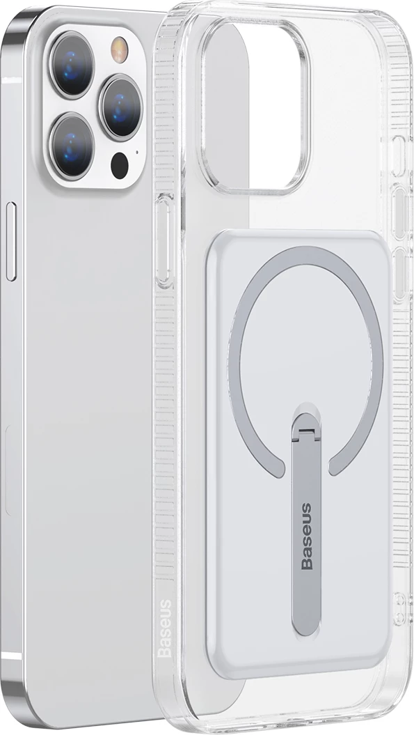 Mbështjellës magnetik Baseus për iPhone 13 Pro 6.1" (2021), me mbajtëse, Transparent