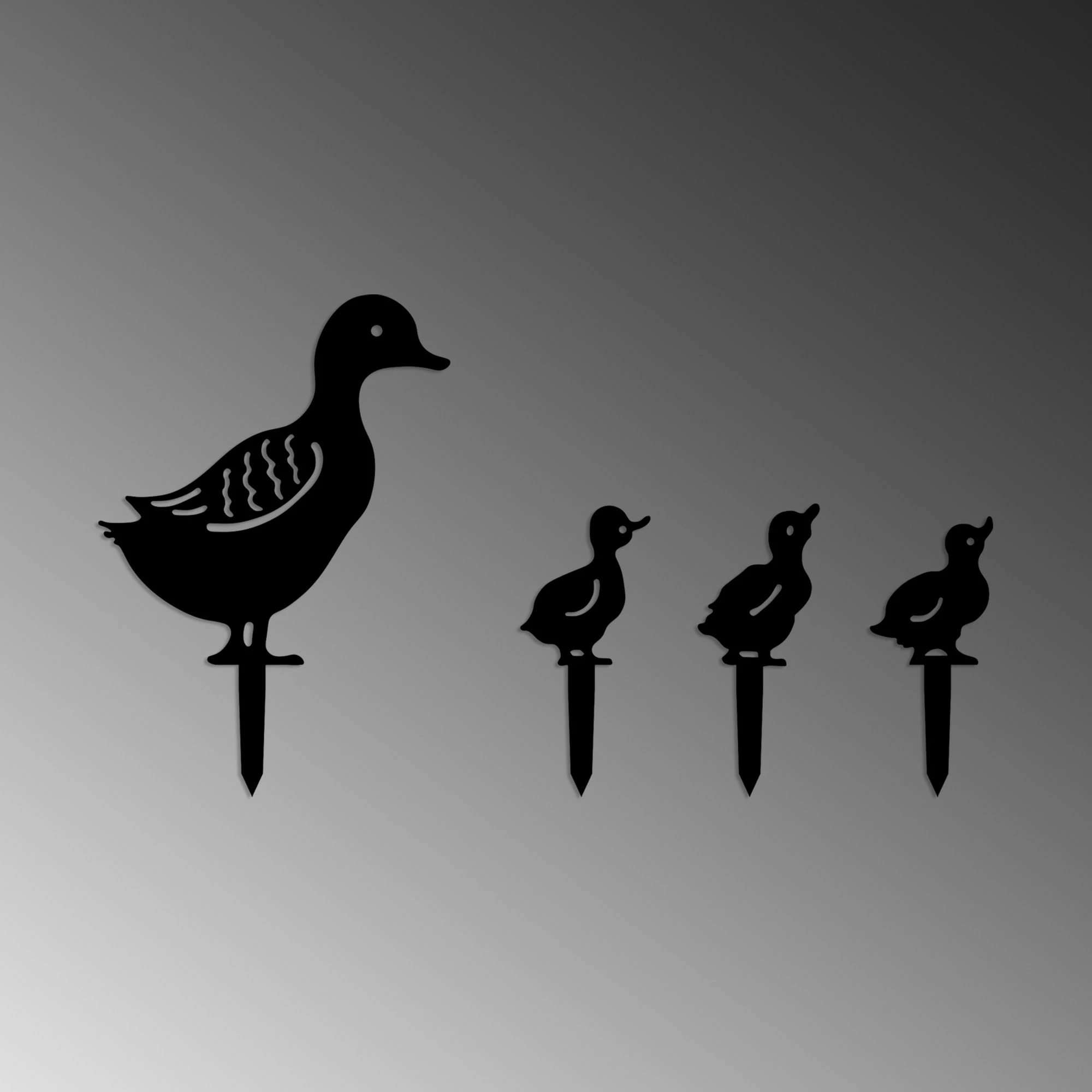 Set dekorativ për kopsht, forma rosash, ngjyrë e zezë, Aberto Design, Fam 01