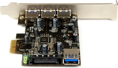 Kartë PCIe StarTech PEXUSB3S42V, 4x USB 3.2 Gen 1, UASP, full-height/low-profile, e zezë/inoks