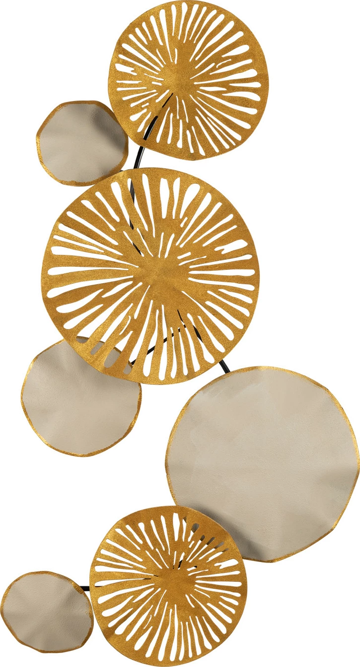 Aksesor dekorativ metalik për mur, Wallity Astrid, CH102-3, shumëngjyrësh, 79x35cm