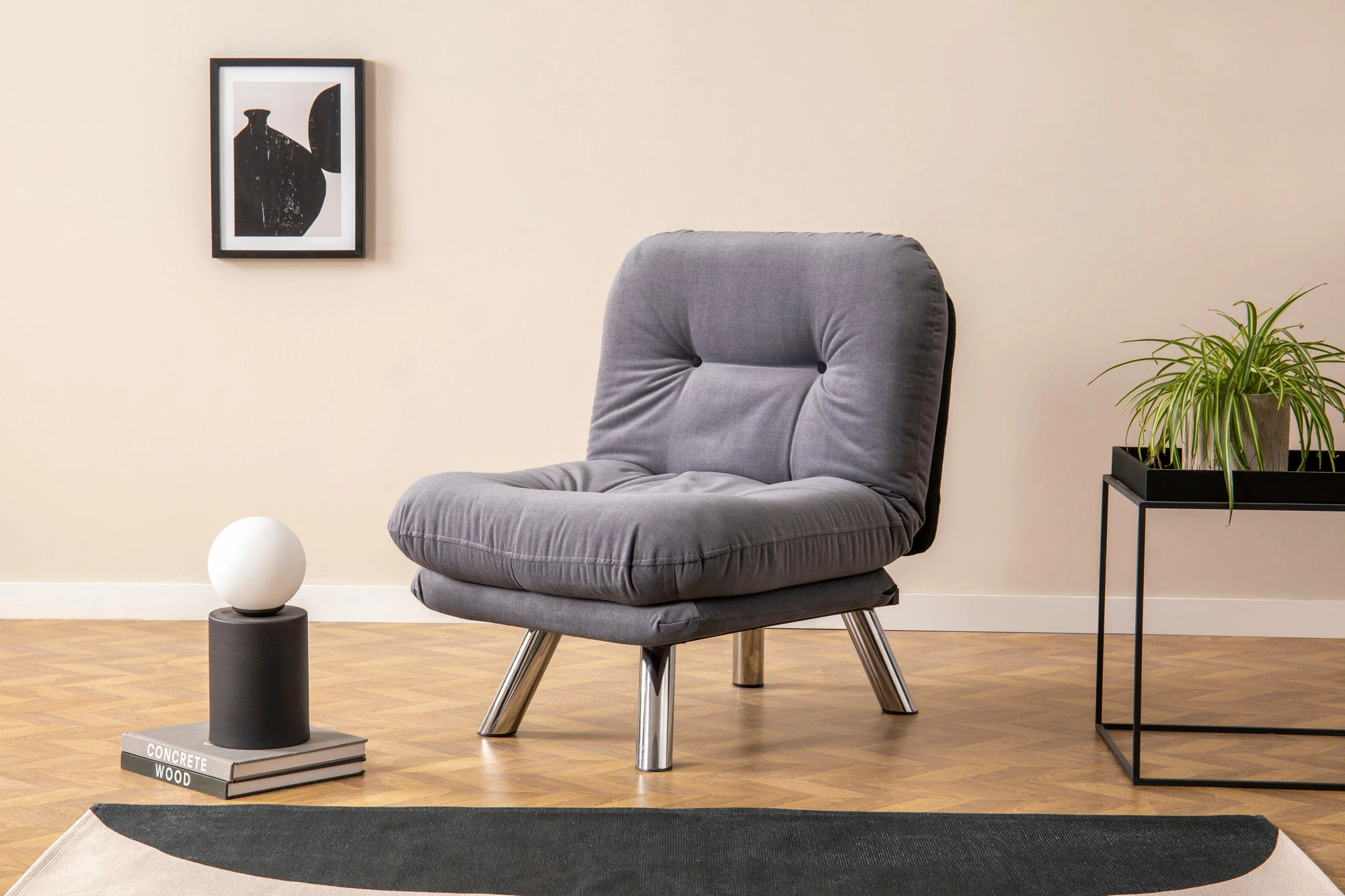 Krevat-karrige një vendëshe, Atelier del Sofa, Misa Small Solo, ngjyrë gri