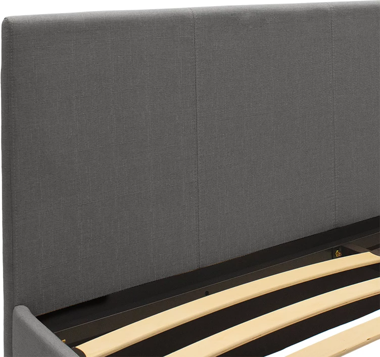 Krevat dopio Norse me stof me hapësirë ruajtëse ngjyrë gri e errët matte 160x200cm