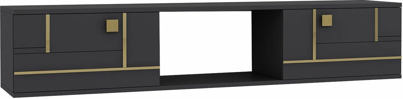 Komodë TV Skye Decor, anthracite, gold, Aredam