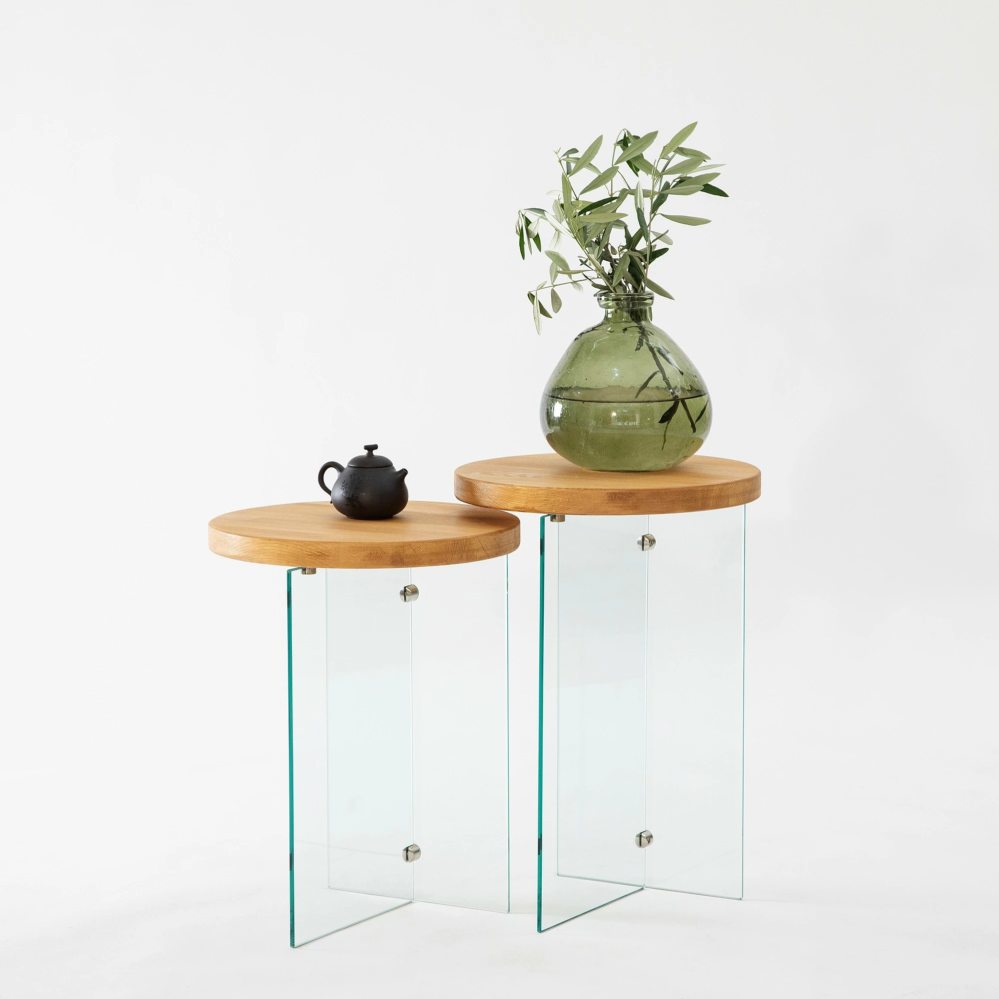 Set tavolinash kafeje Skye Decor, Serenity 2, lis, transparent