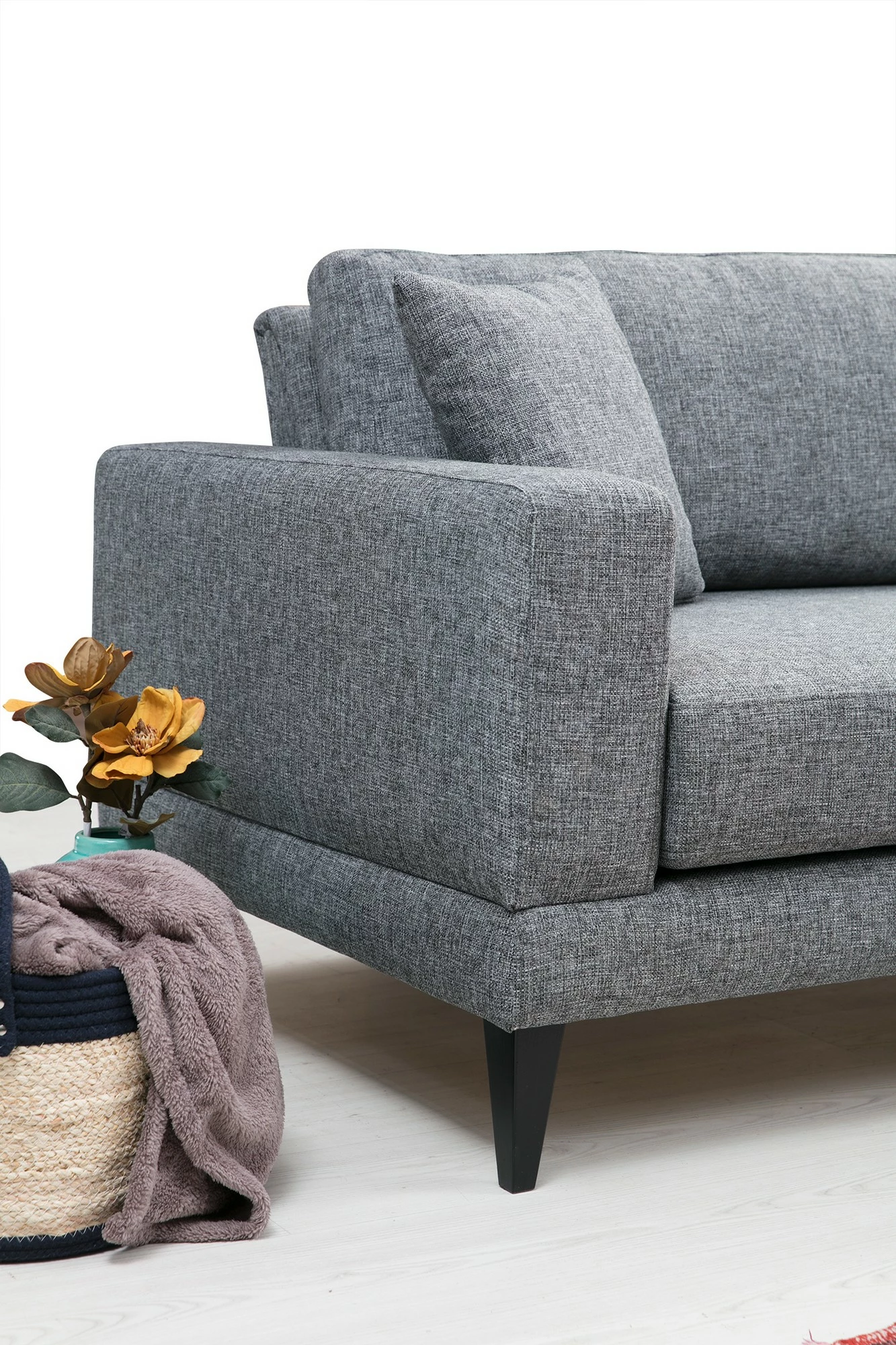 Divan-krevat treshe, ngjyrë gri e errët, Atelier del Sofa Nordic