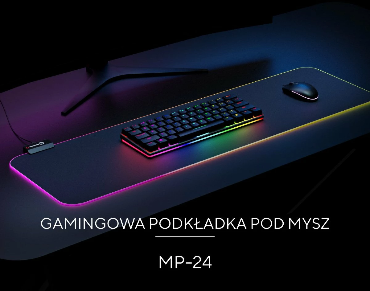 Mauspad gaming Rampage MP-24 RGB 30x80cm RGB 3mm e zezë
