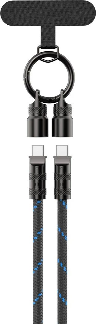 Kabllo karikimi USB C në USB C Havit CB6340, 1.2m, e zezë/blu
