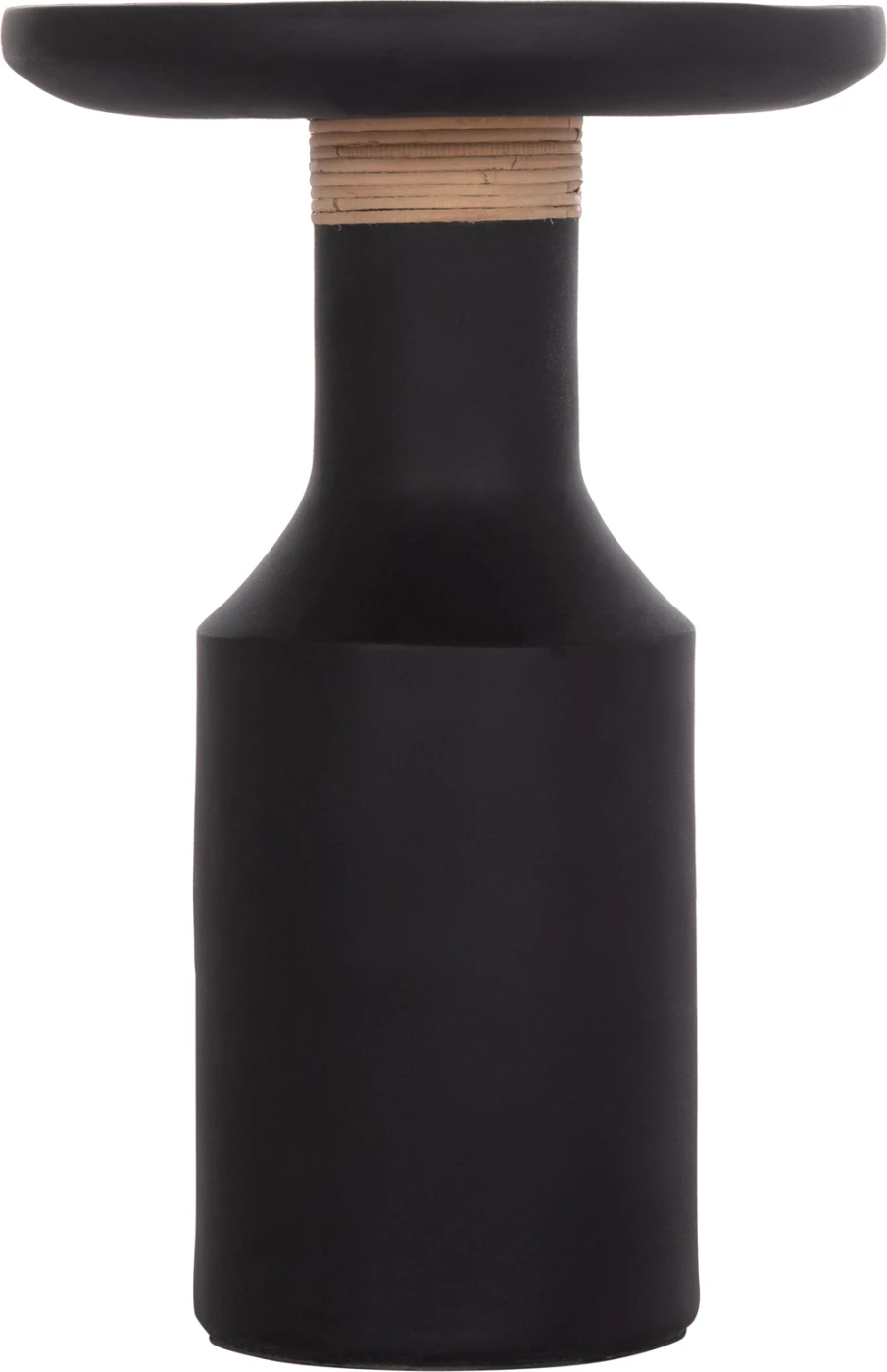 Tavolinë anësore TRED(T), fibër-cement, e zezë, ratan natyral, FH18169.01, 40x61cm