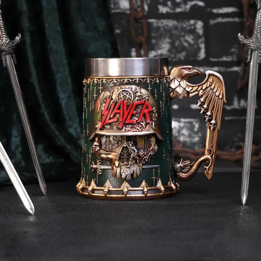 Krigllë NEMESIS NOW Slayer Skull Mug me insert inox, e punuar me rezinë, e pikturuar me dorë