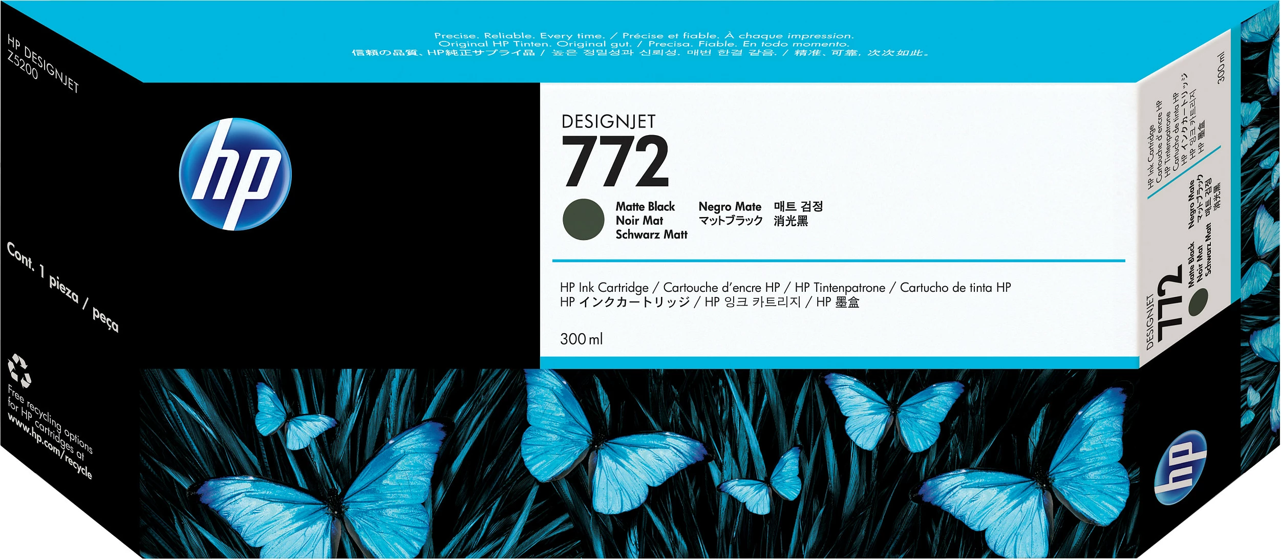 Kartrixh boje HP DesignJet 772, 300 ml, për Z5200 PostScript, Matte Black