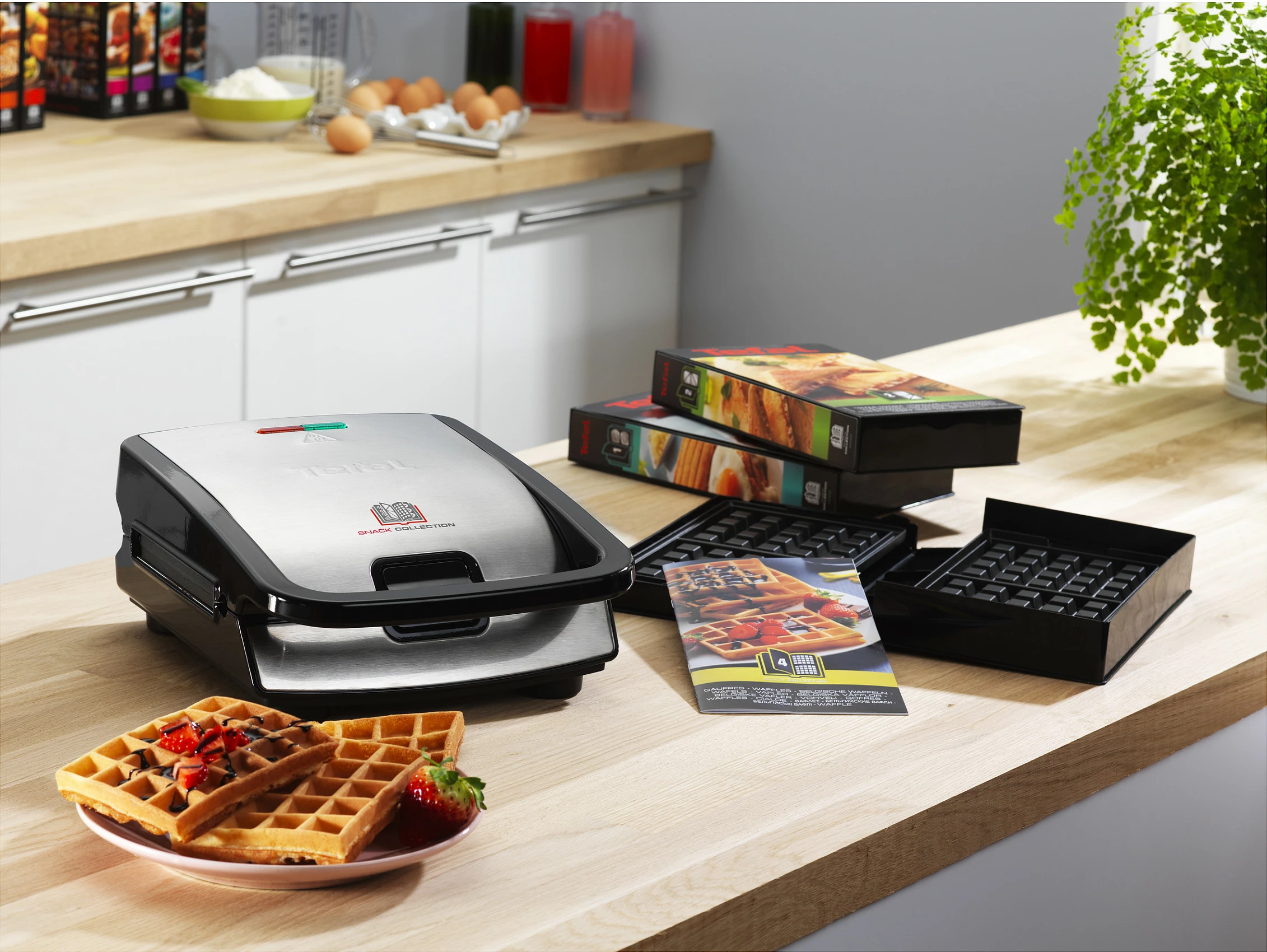 Pajisje sanduiç & vaflla Tefal Snack Collection SW852D, 700W, inox/zezë