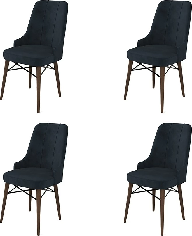 Set karrigesh (4 copë), Hanah Home, Pare, antracit, kafe