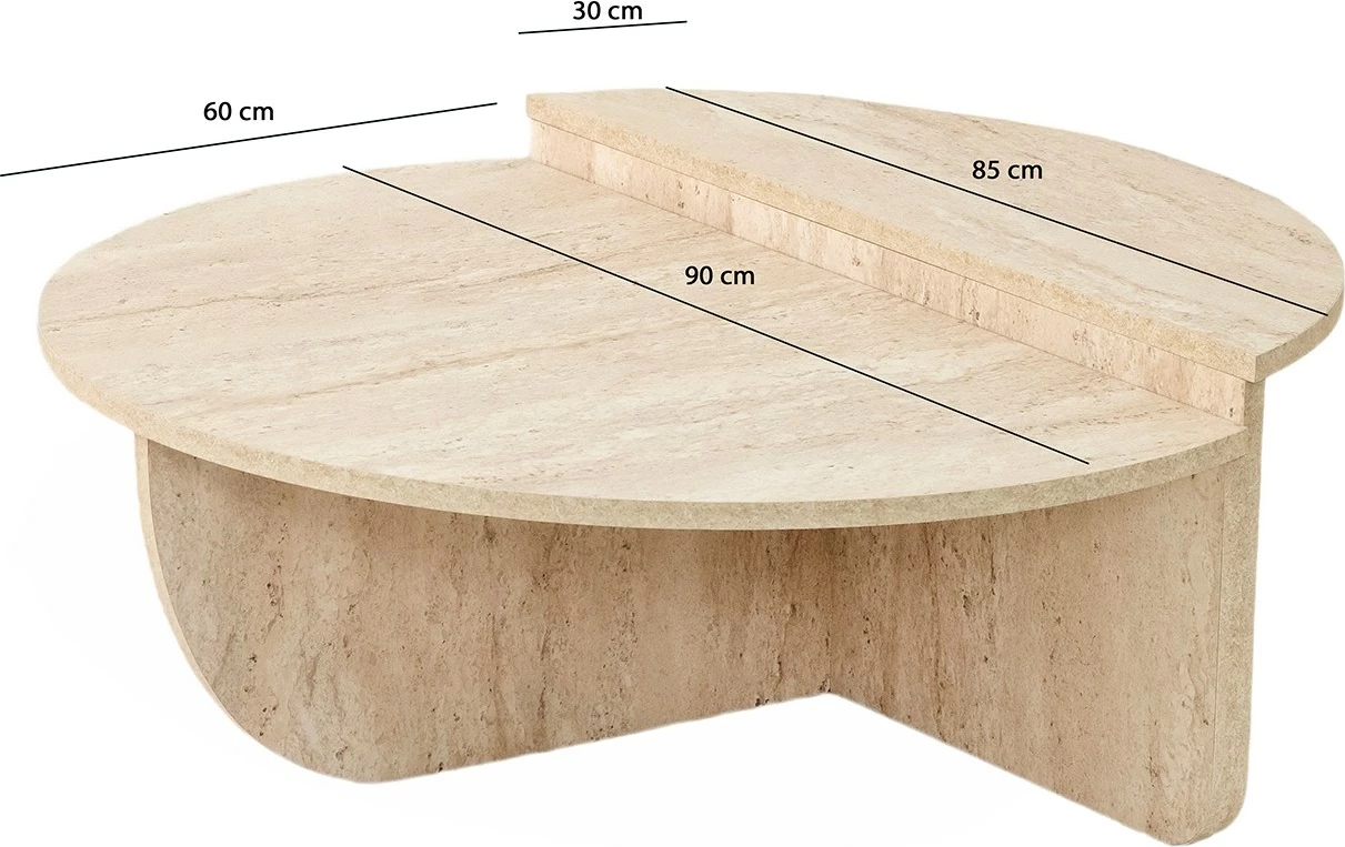 Tavolinë kafeje Hanah Home, Podium, ngjyrë travertine