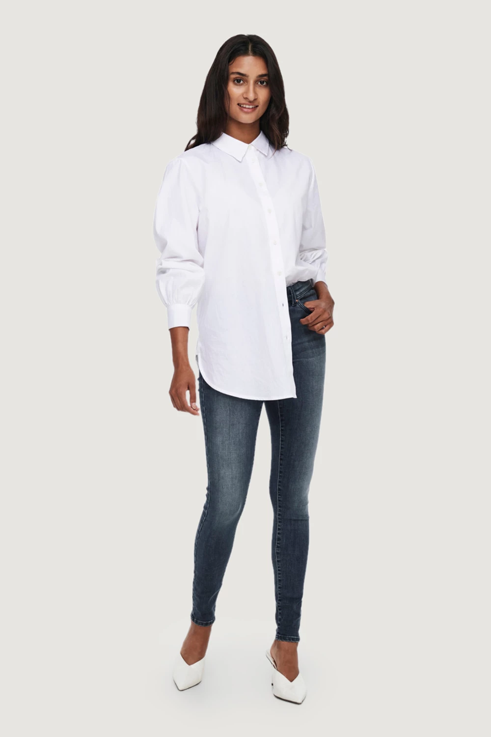 Xhinse skinny për femra Only ONLWAUW MID SK DNM BJ777, blu e errët denim [Madhësia: XS/32]