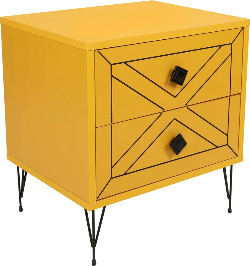 Komodinë natyrale Hanah Home, Luna, e verdhë